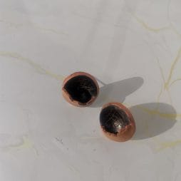 Handmade σκουλαρίκια "Cracked" μαύρο, καφέ, ροζ χρυσό