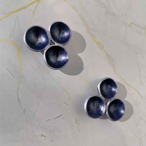 Handmade σκουλαρίκια “nest” μπλε, ασημί