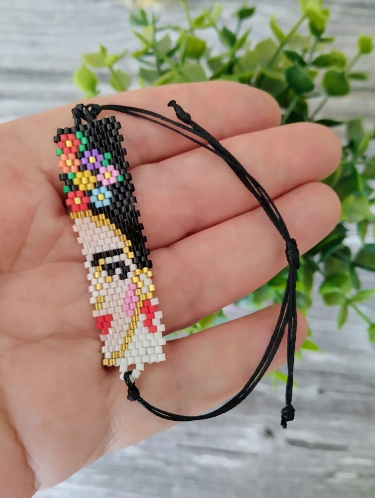 Βραχιόλι χεριού Frida Kahlo miyuki, macrame.