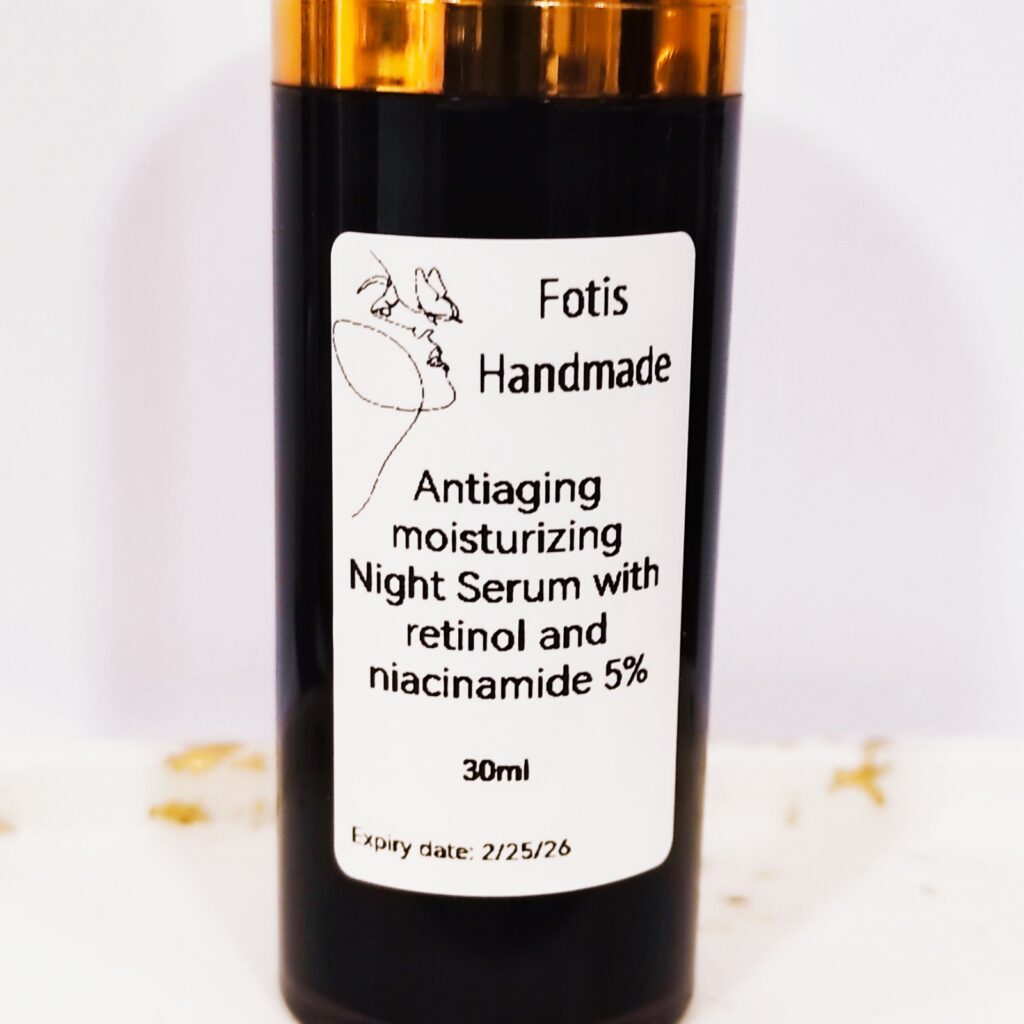 Antiaging moisturizing Night Serum with retinol and niacinamide 5%
