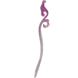 Χειροποίητο Hairstick από υγρό γυαλί Φουξ glitter - διάφανο