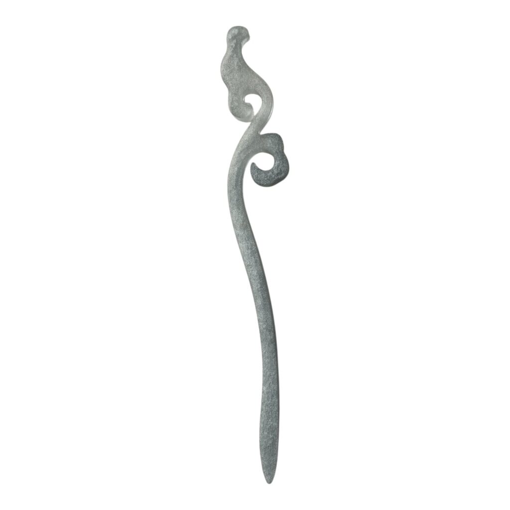 Χειροποίητο hair stick από υγρό γυαλί ασημί