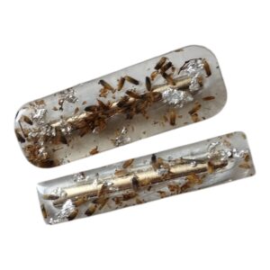 Hair clips με αποξηραμένη λεβάντα από υγρό γυαλί