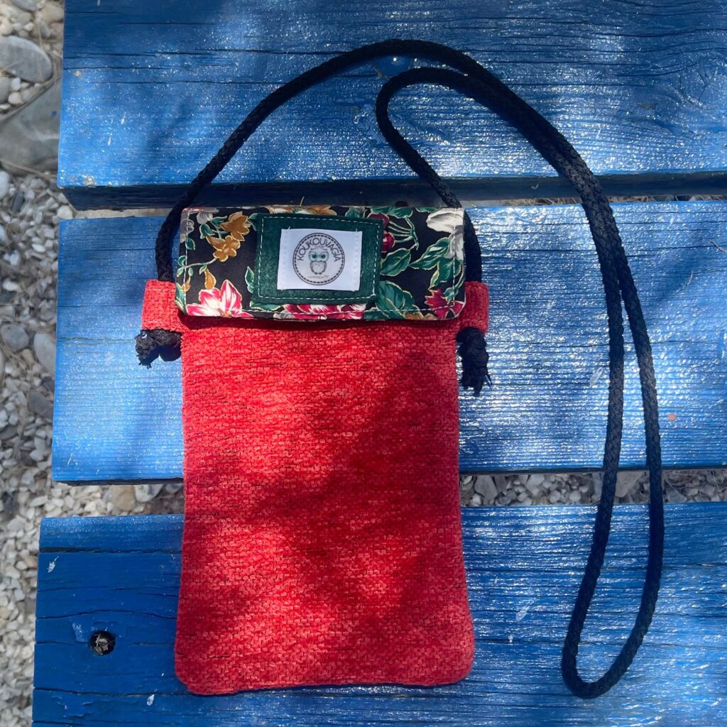 Χειροποίητο τσαντάκι κινητού Cherry Blossoms