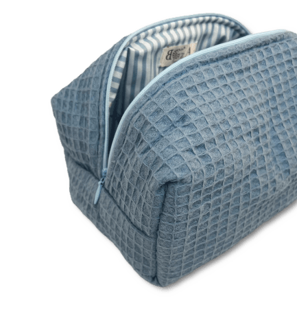 Blue pique beauty bag