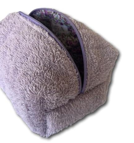 Lilac terry beauty bag