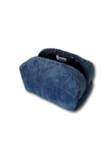 Navy furry-stars beauty bag