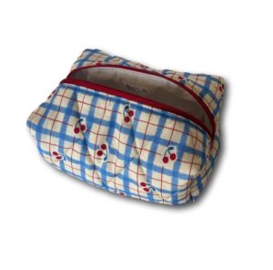 Cheery gingham beauty bag