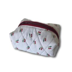 White cherry makeup bag
