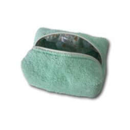 Turquoise terry makeup bag