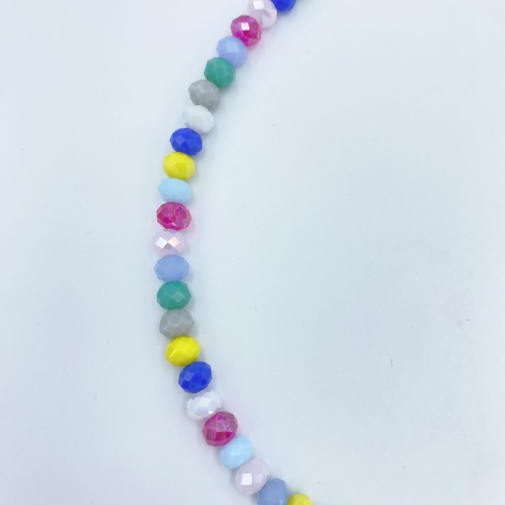 Κολιέ με πολύχρωμα κρύσταλλα, αιματίτη και seed beads