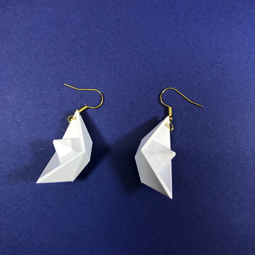 Σκουλαρίκια Paper Boat - White Minimal Origami Dangles