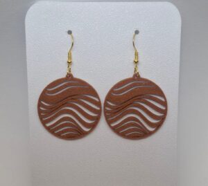 3D Printed Σκουλαρίκια ‘Brown Waves’