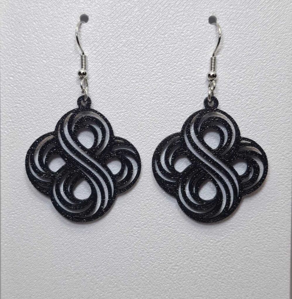 3D Printed Σκουλαρίκια Infinity Node of Love