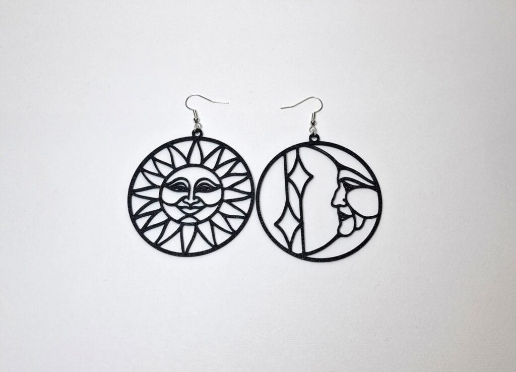 3D Printed Σκουλαρίκια 'Sun & Moon'