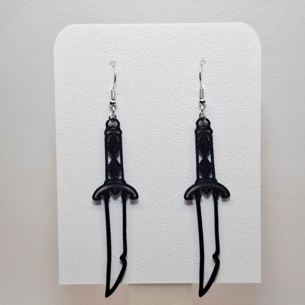 Σκουλαρίκια Dagger Outline - Black Edgy Dangles