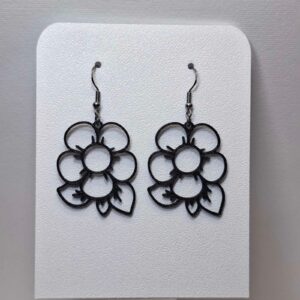 3D Printed Jewelry ‘Black Flower Power’
