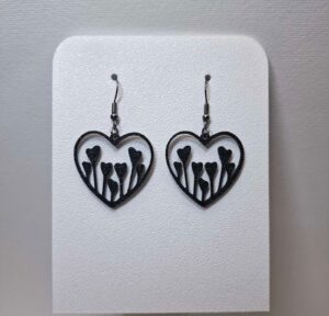 3D Printed Jewelry ”Flower of Hearts” Earrings