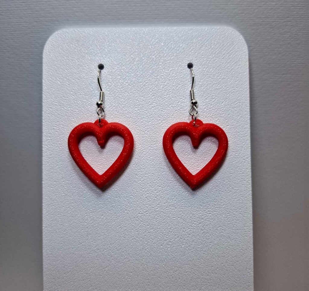 "Red Passion Heart" Collection 3D Printed Earrings