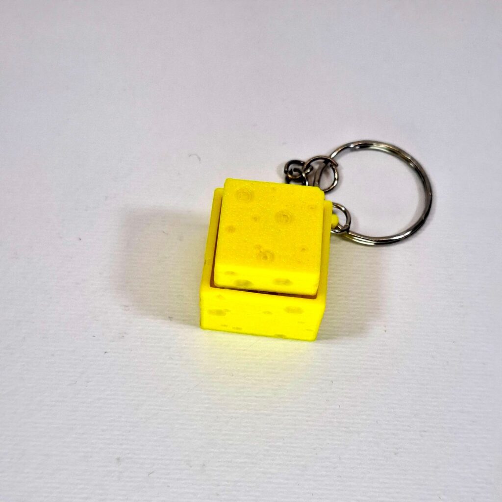 Μπρελόκ "Τυρί" Clicker Fidget - 3D Printed Μηχανικό Keychain