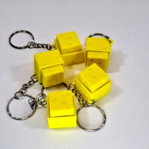 Μπρελόκ “Τυρί” Clicker Fidget – 3D Printed Μηχανικό Keychain