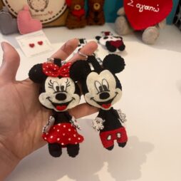 Mickey & Minnie Mouse - Χειροποίητο σετ μπρελόκ
