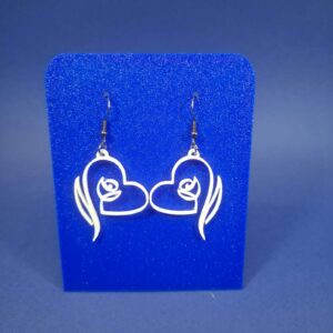 Heart & Rose Earrings 3D Printed