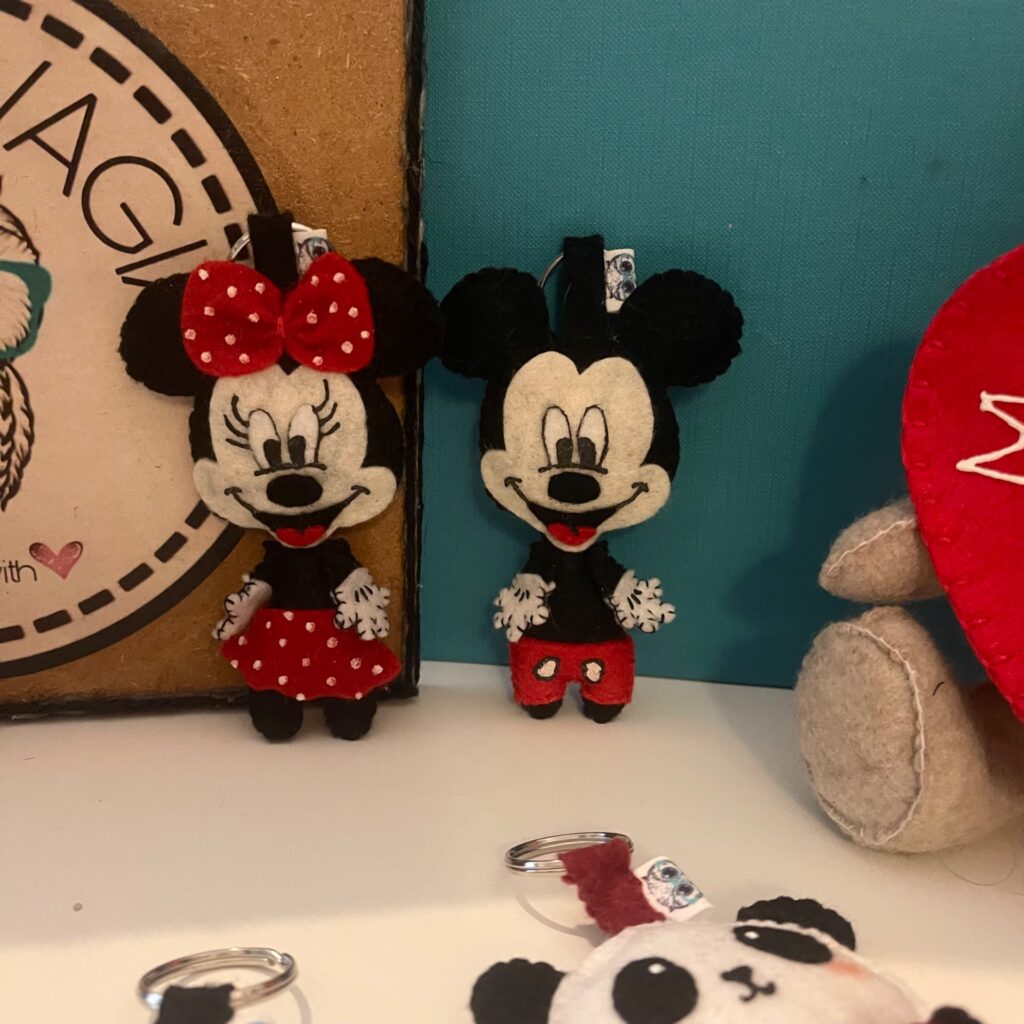 Mickey & Minnie Mouse - Χειροποίητο σετ μπρελόκ