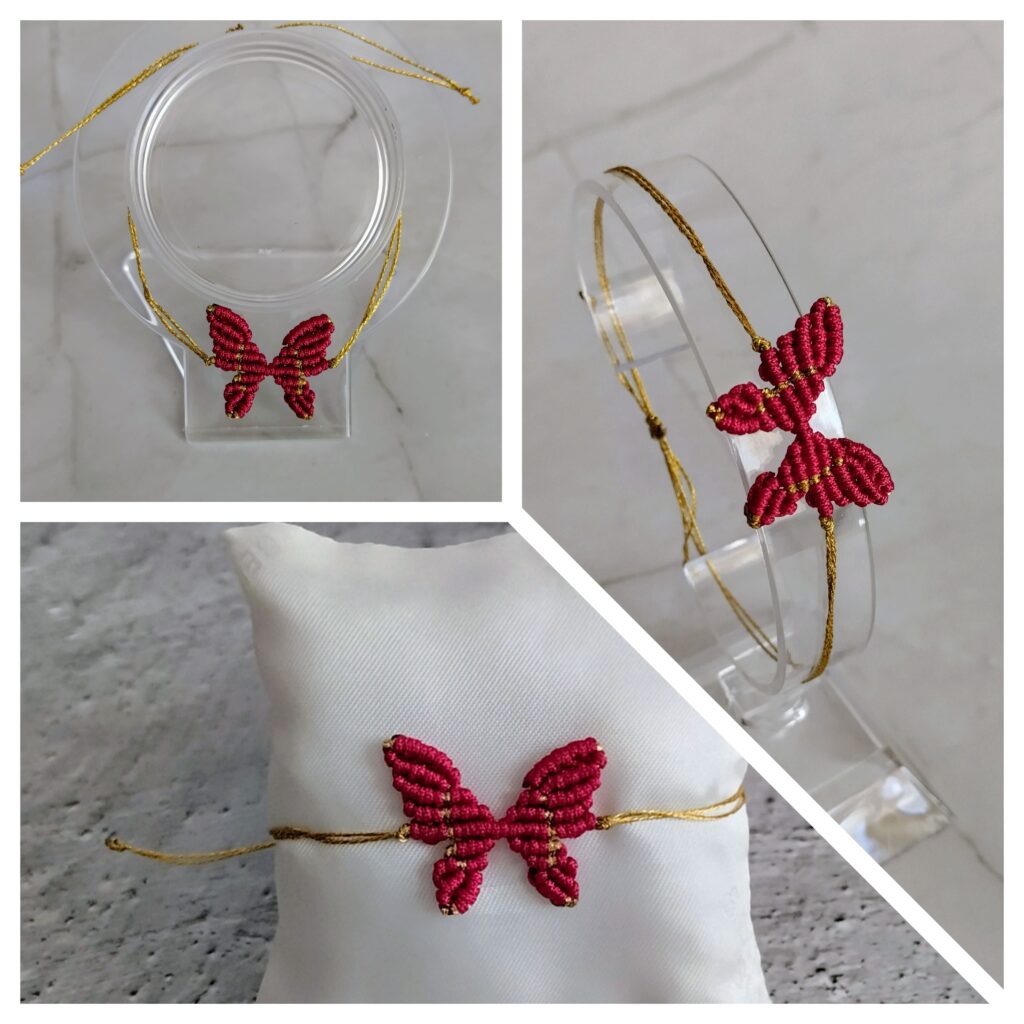 Βραχιόλι χεριού boho macrame πεταλούδα
