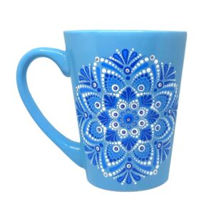 Κούπα Mandala “Κλέλια” μπλε, ζωγραφισμένη στο χέρι