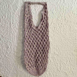 Lilac-Beige Net Tote Bag