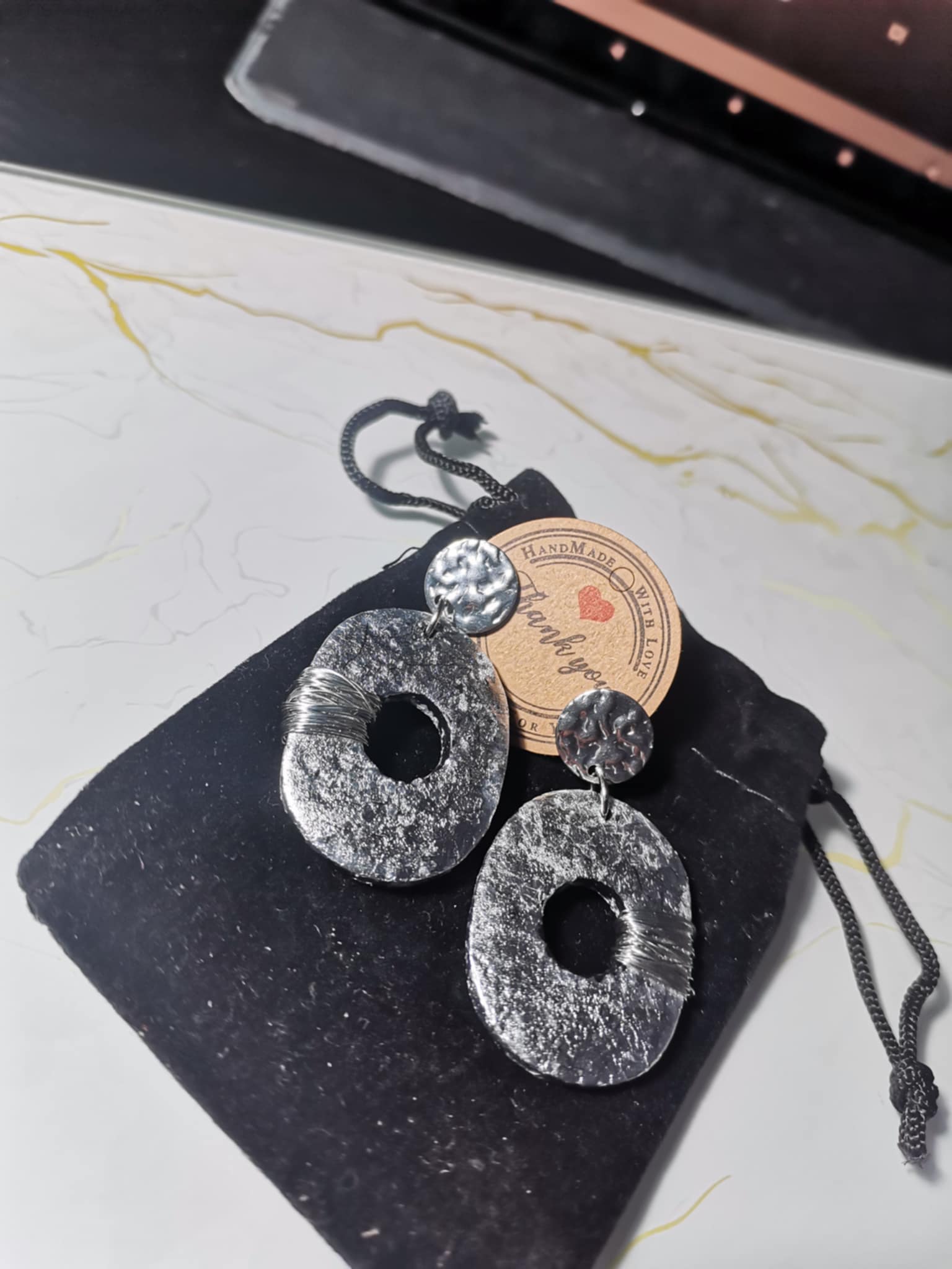 Handmade σκουλαρίκια "silvery passion" ασημί