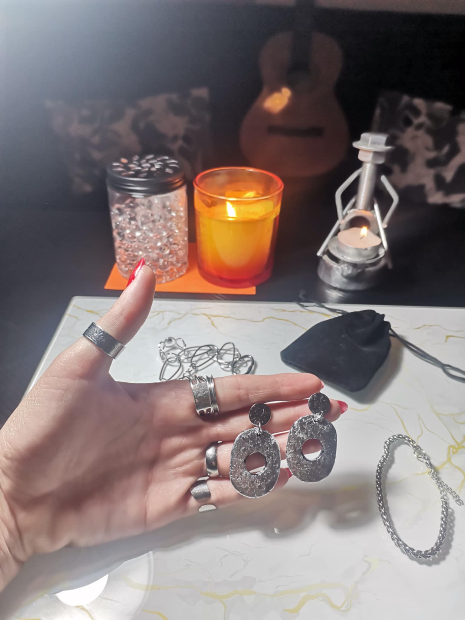 Handmade σκουλαρίκια "silvery passion" ασημί