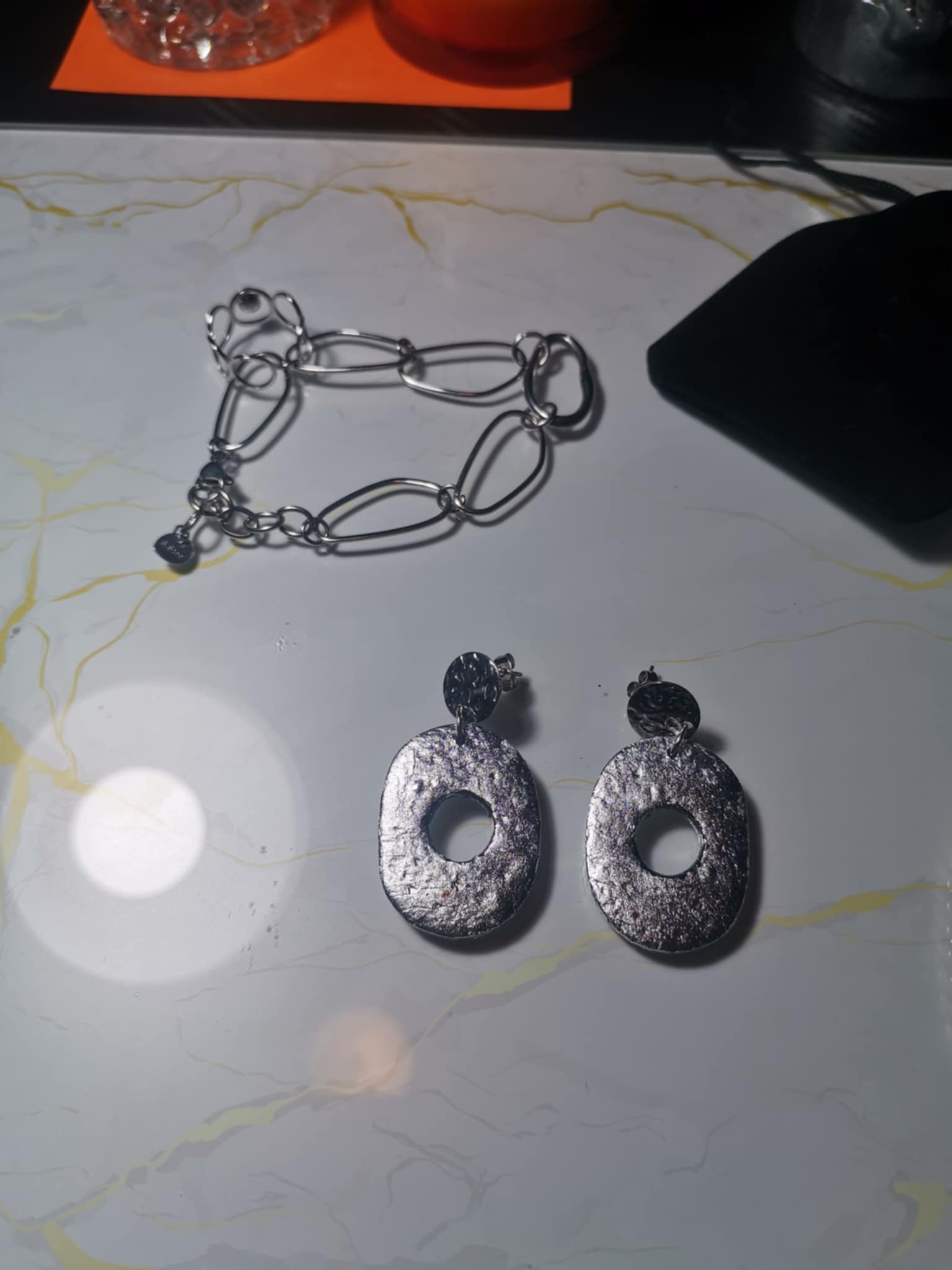 Handmade σκουλαρίκια "silvery passion" ασημί