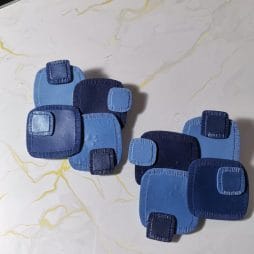 Handmade σκουλαρίκια "patches" σε αποχρώσεις του μπλέ