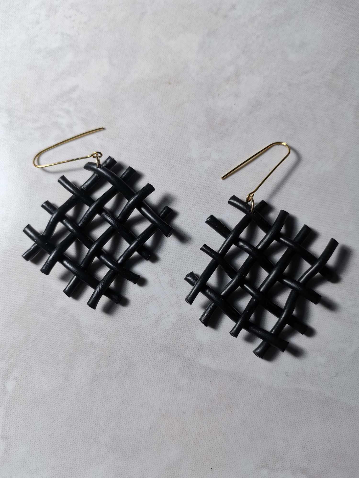 Handmade σκουλαρίκια "net" μαύρα