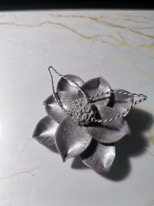 Handmade καρφίτσα “silver leaf brooch” γκρι, ασημί