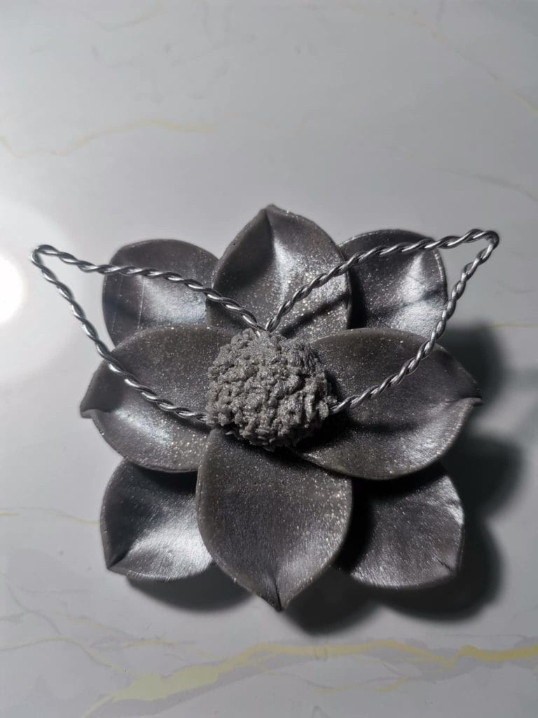 Handmade καρφίτσα "silver leaf brooch" γκρι, ασημί