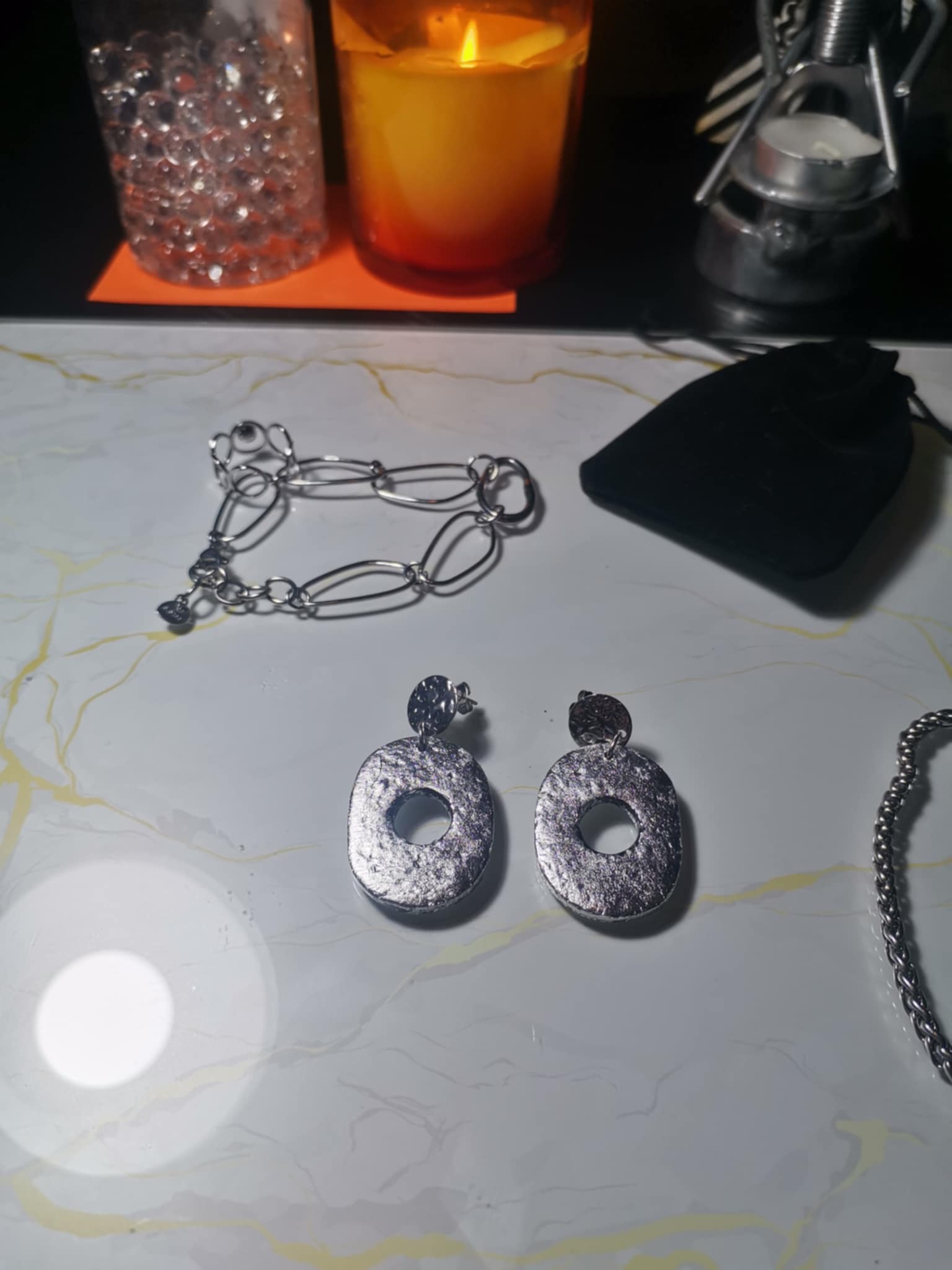 Handmade σκουλαρίκια "silvery passion" ασημί