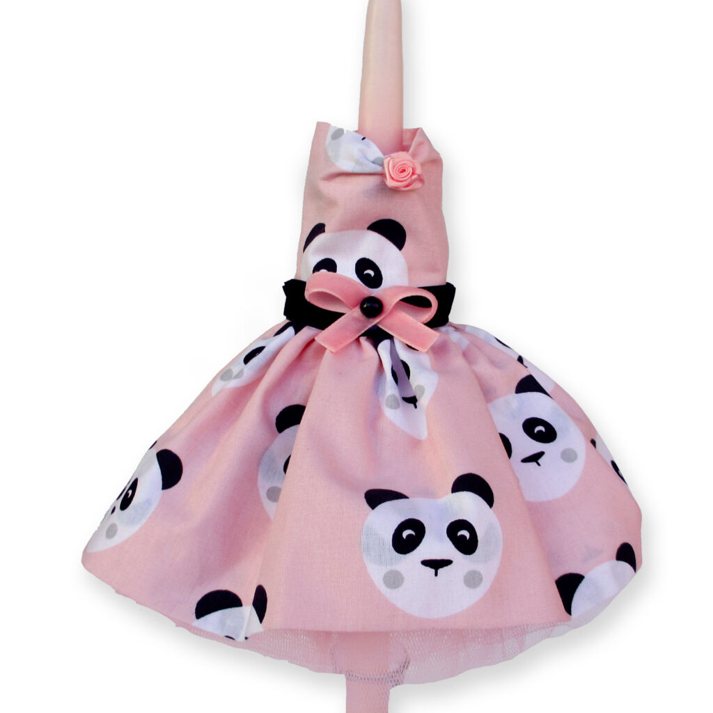 Λαμπάδα με βαμβακερό φόρεμα Panda