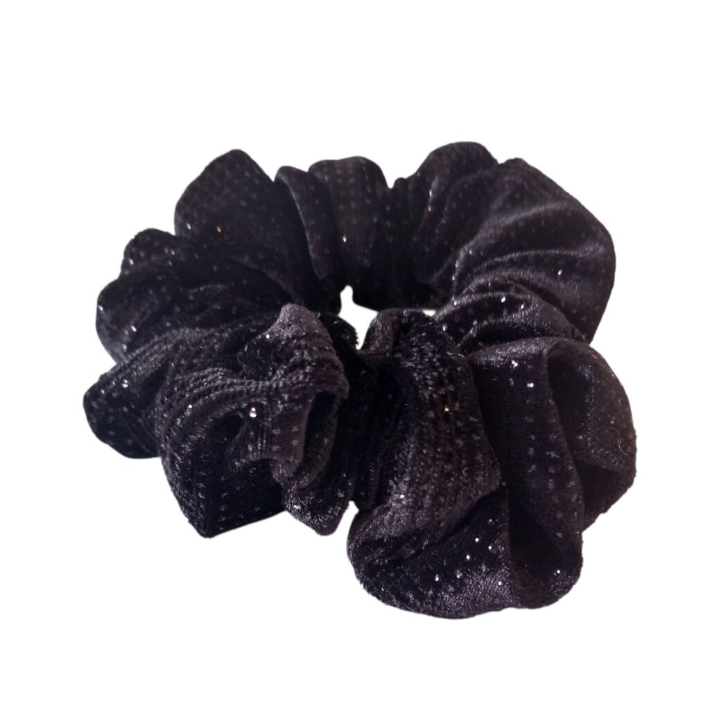 Μαύρο Scrunchie βελούδινο glitter
