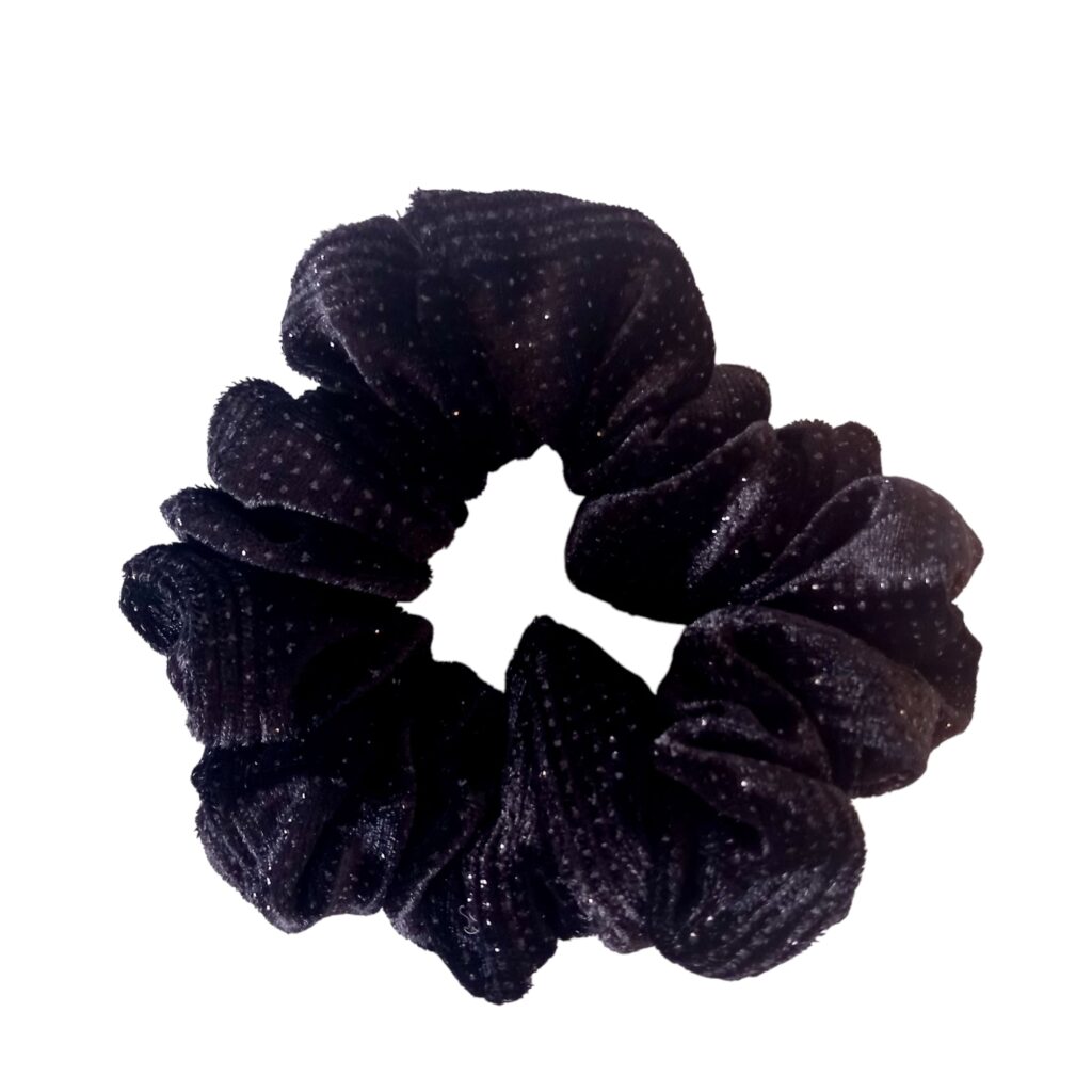 Μαύρο Scrunchie βελούδινο glitter