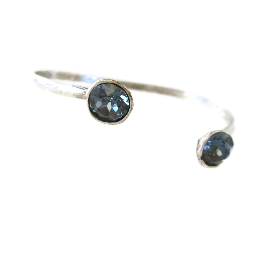 Βραχιόλι επάργυρο Swarovski crystal blue