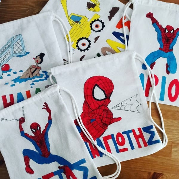 Παιδικό τσαντάκι πλάτης με όνομα και θέμα ' spiderman ' για αγόρια
