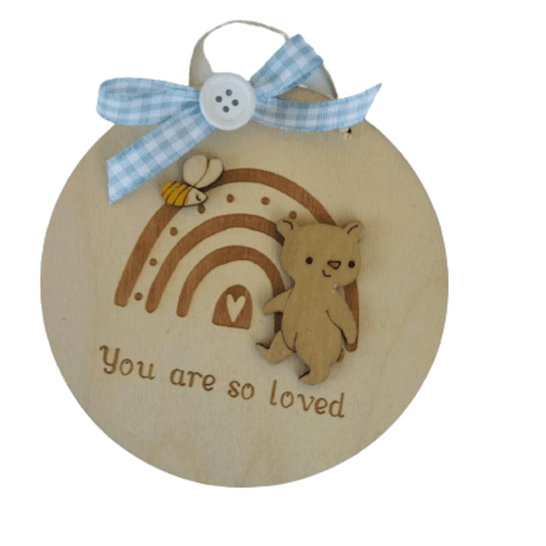 Ξύλινο διακοσμητικό You are so loved | Rainbow