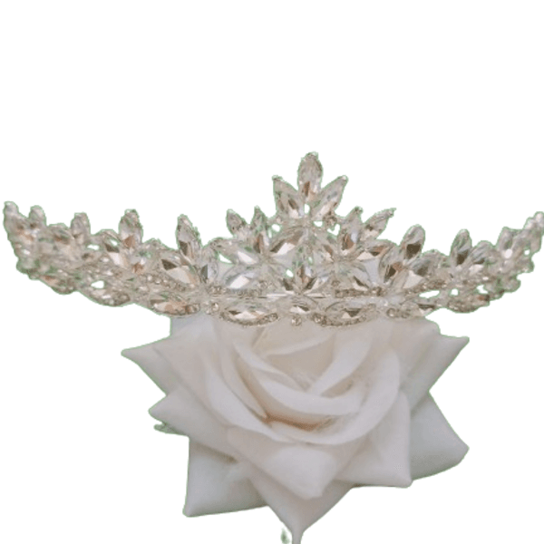 Νυφική Τιάρα Μαλλιών με strass 2