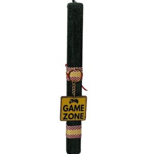 Πασχαλινή λαμπάδα με ξύλινο μπρελόκ Game Zone