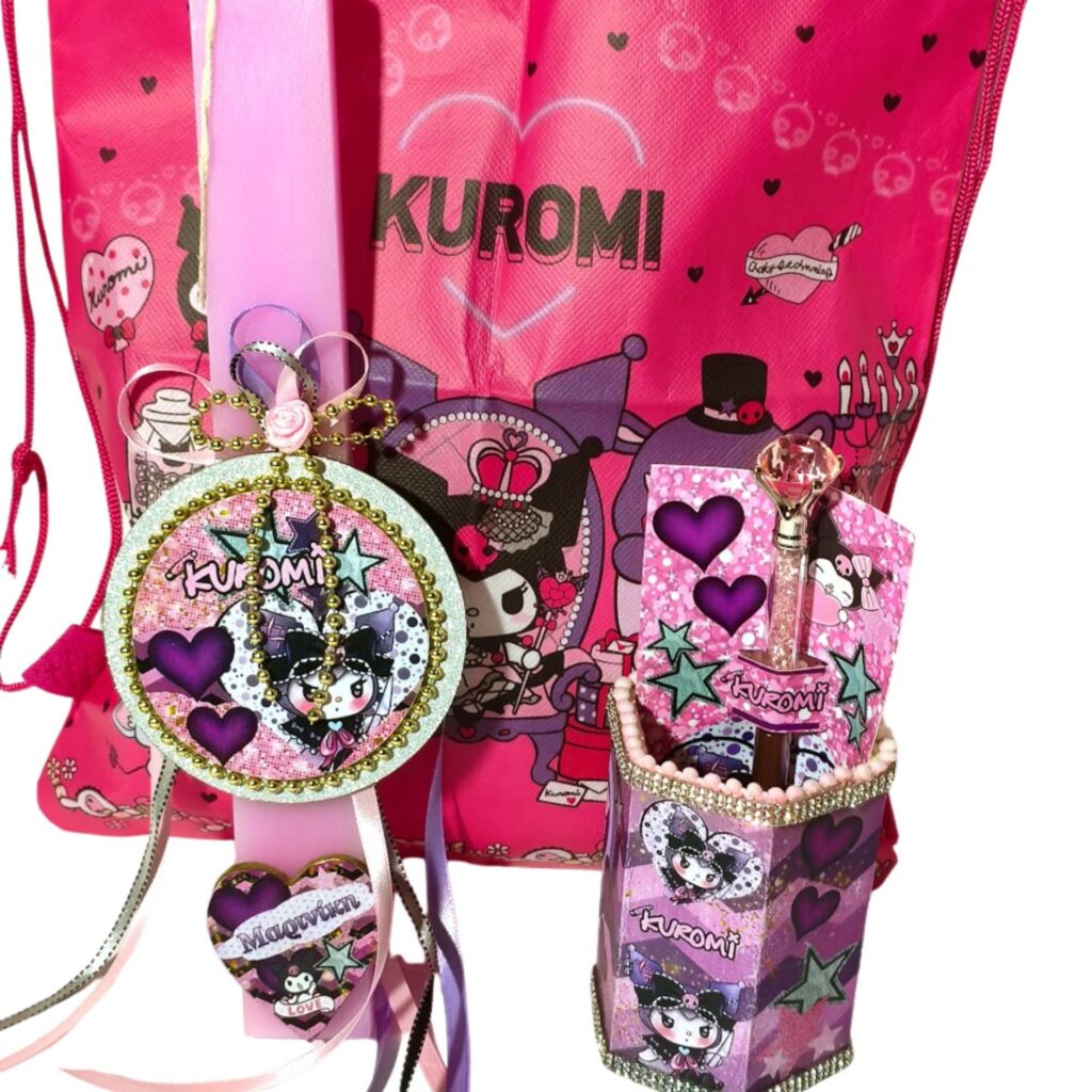 Σετ πασχαλινή λαμπάδα Kuromi με όνομα