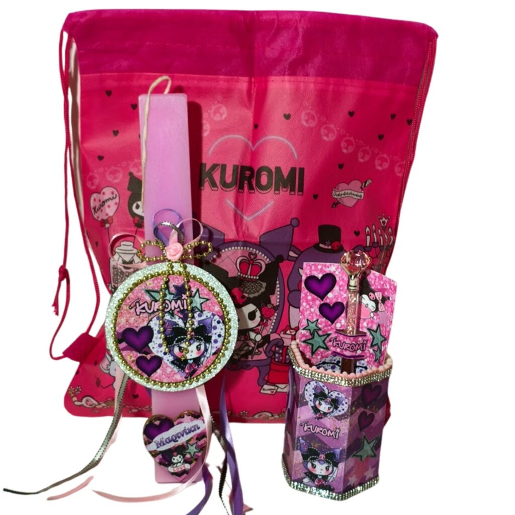 Σετ πασχαλινή λαμπάδα Kuromi με όνομα