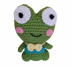 Πλεκτός χειροποίητος βάτραχος (amigurumi) “Squeeze frog “